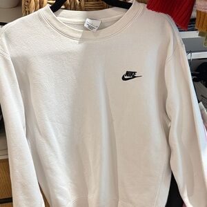 Nike White Crewneck with Black Logo